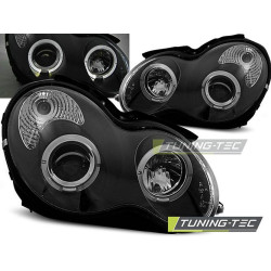 TUNING-TEC přední světla (Angel Eyes) pro MERCEDES W203 C-KLASA 07.00-03.04 (H7/H1), černá