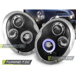 PŘEDNÍ SVĚTLA ANGEL EYES ČERNÉ pro BMW MINI (COOPER) 01-04