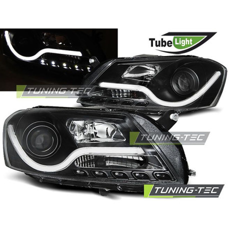 Osvětlení PŘEDNÍ SVĚTLA TUBE LIGHT ČERNÁ pro VW PASSAT B7 10.10-10.14 | race-shop.cz