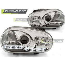 TUNING-TEC přední světla (DRL) pro VW GOLF 4 09.97-09.0 (H1), chrom