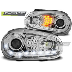 TUNING-TEC přední světla (DRL) pro VW GOLF 4 09.97-09.03 (H1), chrom