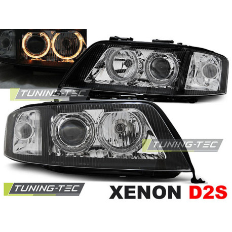 Osvětlení TUNING-TEC přední světla (Angel Eyes) pro XENON AUDI A6 10.99-06.01 (D2S/H7), černá | race-shop.cz