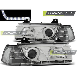 TUNING-TEC přední světla (DRL) pro BMW E36 12.90-08.99 (LIMOUSINE, TOURING, COMPACT, H1), chrom