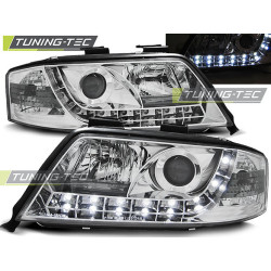 TUNING-TEC přední světla (DRL) pro AUDI A6 06.01-05.04 (H1), chrom