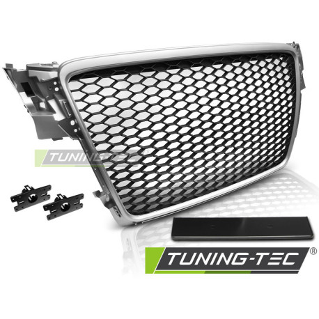 Body kit a vizuální doplňky TUNING-TEC maska chladiče (Sport) pro AUDI A4 B8 08-11, stříbrný chrom | race-shop.cz