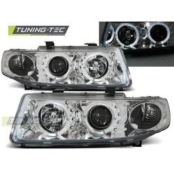 TUNING-TEC přední světla (Angel Eyes) pro SEAT LEON / TOLEDO 04.99-08.04 (H1), chrom
