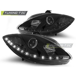 TUNING-TEC přední světla (DRL) pro SEAT LEON ALTEA TOLEDO 06.05-09 (H1), černá