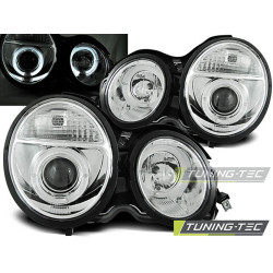 SVĚTLOMETY ANGEL EYES CHROMOVANÉ pro MERCEDES W210 E-KLASA 95-05.99