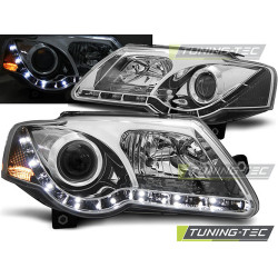TUNING-TEC přední světla (DRL) pro VW PASSAT B6 3C 03.05-10 (H7/H1), chrom