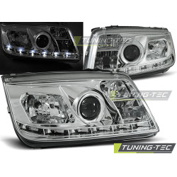 TUNING-TEC přední světla (DRL) pro VW BORA 09.98-05.05 (H1), chrom, V1