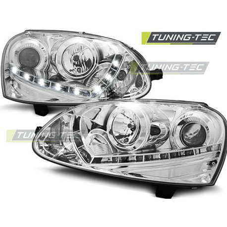 Osvětlení PŘEDNÍ SVĚTLA DAYLIGHT CHROM pro VW GOLF 5 03-08 | race-shop.cz