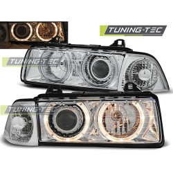 SVĚTLOMETY ANGEL EYES CHROMOVANÉ pro BMW E36 12.90-08.99