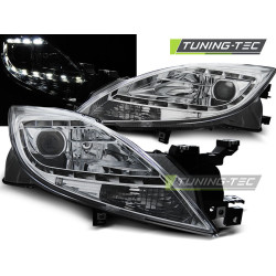 TUNING-TEC přední světla (DRL) pro MAZDA 6 II 10-12 (H7/H1, bez homologace), chrom