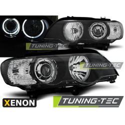 XENON PŘEDNÍ SVĚTLA ANGEL EYES LED ČERNÁ pro BMW X5 E53 09.99-10.03