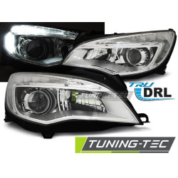 TUNING-TEC přední světla (True DRL) pro OPEL ASTRA J 10-12 (H7), chrom