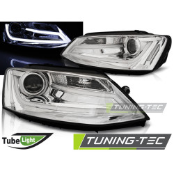 TUNING-TEC přední světla (Tube Light) pro VW JETTA VI 1.11-18 (H1), chrom