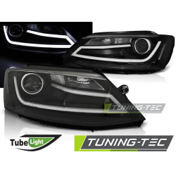 TUNING-TEC přední světla (Tube Light) pro VW JETTA VI 1.11-18 (H1), černá