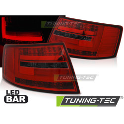 TUNING-TEC LED zadní světla (LED Bar) pro AUDI A6 C6 SEDAN 04.04-08 6- PIN (LIMOUSINE), červeno-kouřová