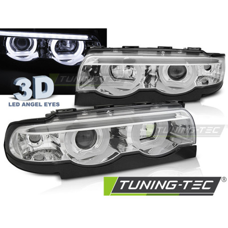 Osvětlení SVĚTLOMETY ANGEL EYES LED 3D CHROME pro BMW E38 94-01 | race-shop.cz