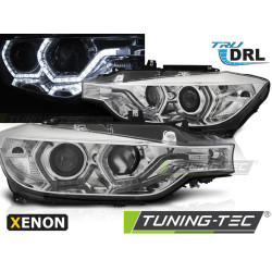 TUNING-TEC přední světla (Angel Eyes, DRL) pro XENON BMW F30/F31 10.11 - 05.15 (D1S), chrom