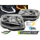 TUNING-TEC přední světla (Tube Light, DRL, SEQ) pro VW T6 15-19 (H7/H1), chrom, V2