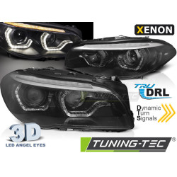 TUNING-TEC přední světla (Angel Eyes, DRL, SEQ) pro XENON BMW F10/F11 LCI 13-16 (D1S), černá