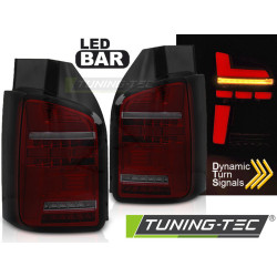 TUNING-TEC LED zadní světla (LED Bar, SEQ) pro VW T6 15-19 (pro sériové žárovkové světlo), červeno-kouřová, V2