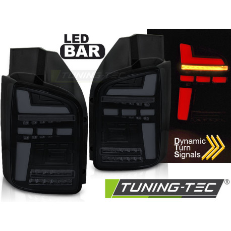 Osvětlení TUNING-TEC LED zadní světla (LED Bar, SEQ) pro VW T6.1 20 (pro sériové žárovkové světlo), černo-kouřová, V1 | race-shop.cz