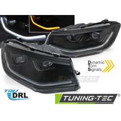 TUNING-TEC LED přední světla (Tube Light, DRL, SEQ) pro VW CADDY 20 (LED), černá