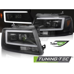 TUNING-TEC přední světla (Tube Light) pro FORD F150 MK 11 04-08 (H7/H1, bez homologace), černá