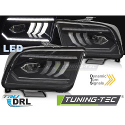 TUNING-TEC přední světla (Tube Light) pro FORD MUSTANG 04-09 (LED, bez homologace), černá