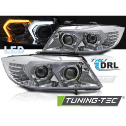 PLNÉ LED SVĚTLOMETY CHROM do BMW E90/E91 05-08