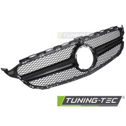 TUNING-TEC maska chladiče pro MERCEDES W205 18-21 / S205 18-21 / C205 18-23 / A205 18-23 (s otvorem pro kameru), lesklá černá