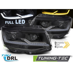 SVĚTLOMETY PLENA LED ČERNÉ SEKVENCIONÁRNÍ DRL pro VW T6 15-19