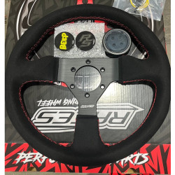 3 spoke steering wheel RACES Shadow, 315mm, microfiber suede, 40mm offset, black