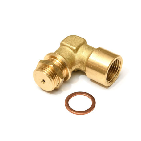 New Lambda (o2) Probe spacer adapter (emulator) angled, brass, 2 mm bore | race-shop.cz