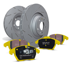 Přední sada EBC PD08KF659 - Brzdové kotouče Ultimax Grooved + brzdové destičky Yellowstuff