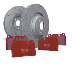 Zadní sada EBC PD10KR242 - Brzdové kotouče Ultimax Grooved + brzdové destičky Orangestuff