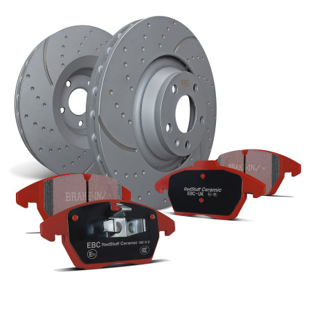 Brzdy EBC Zadní sada EBC PD12KR256 - Brzdové kotouče Turbo Grooved + brzdové destičky Redstuff Ceramic | race-shop.cz