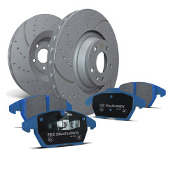Zadní sada EBC PD14KR617 - Brzdové kotouče Turbo Grooved + brzdové destičky Bluestuff