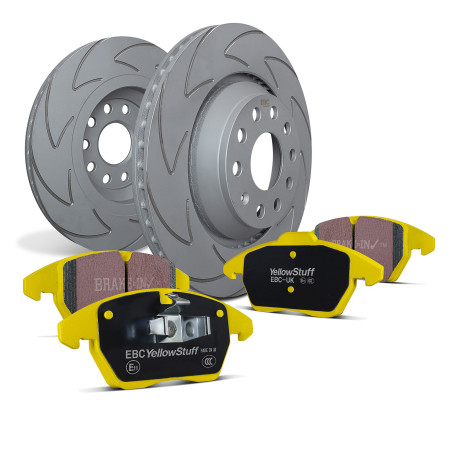 Brzdy EBC Zadní sada EBC PD18KR087 - Brzdové kotouče BSD Grooved + brzdové destičky Yellowstuff | race-shop.cz