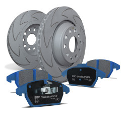 Zadní sada EBC PD19KR320 - Brzdové kotouče BSD Grooved + brzdové destičky Bluestuff