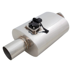 XFORCE oválný tlumič výfuku s klapkou Varex 152x254x406 mm, vstup 102 mm, koncovka 102 mm