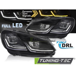 TUNING-TEC LED přední světla (Full LED, DRL, SEQ) pro VW GOLF VI HATCHBACK 2008-2012 / VARIANT 2009-2013 (LED), stříbrná