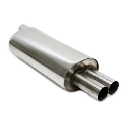 TA-TECHNIX nerezový sportovní koncový tlumič pro BMW 3er E46 98-08.01 (kulatá + s rovným okrajem), 2× 76 mm