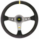 Volanty 3 ramenný sportovní volant OMP Corsica, 350mm, semiš, 95mm odsazení, černá/žlutá/stříbrná | race-shop.cz