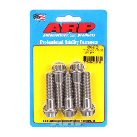 Pevnostní šrouby 7/16 "- 14 X 1.750 12pt SS šrouby" (5ks) | race-shop.cz