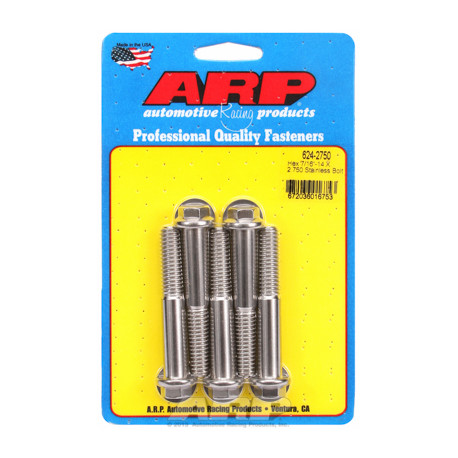 Pevnostní šrouby 7/16 "- 14 X 2.750 hex 1/2 SS šrouby" (5ks) | race-shop.cz