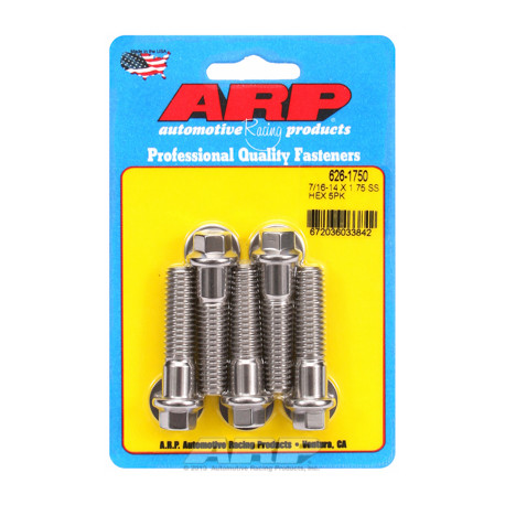 Pevnostní šrouby 7/16 "- 14 X 1.750 hex SS šrouby" (5ks) | race-shop.cz