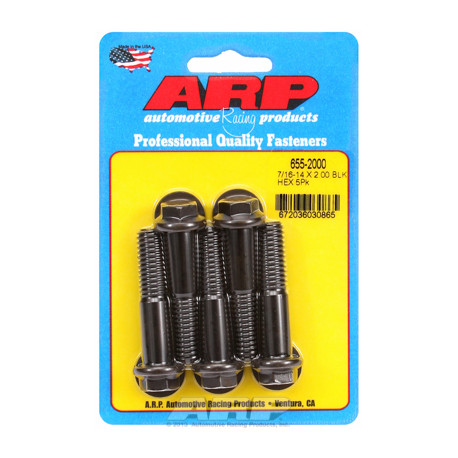 Pevnostní šrouby 7/16 "- 14 X 2.000 hex 1/2 černý oxid šrouby" 5ks | race-shop.cz
